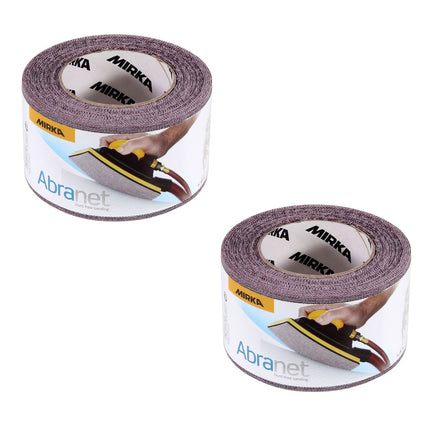 Mirka ABRANET 2x rollo de papel de lija 75mm x 10m P120 rollo de lija Velcro (2x 545BI001123R)