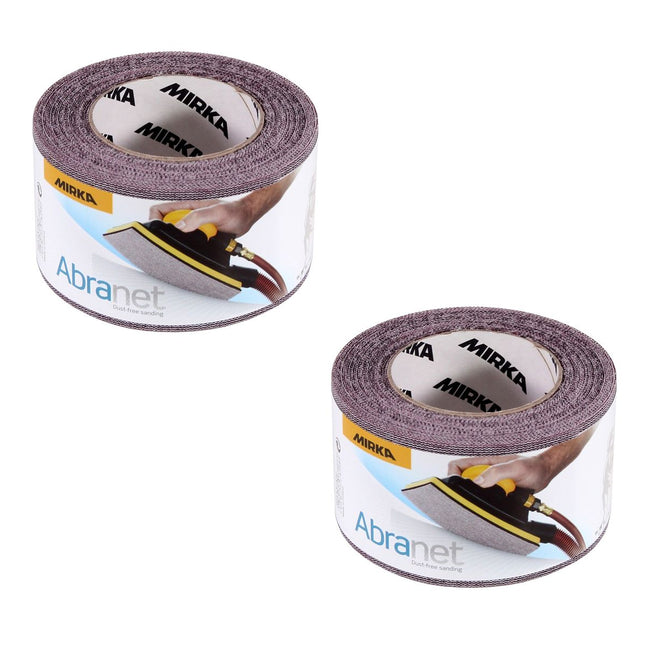 Mirka ABRANET 2x rollo de papel de lija 75mm x 10m P120 rollo de lija Velcro (2x 545BI001123R)