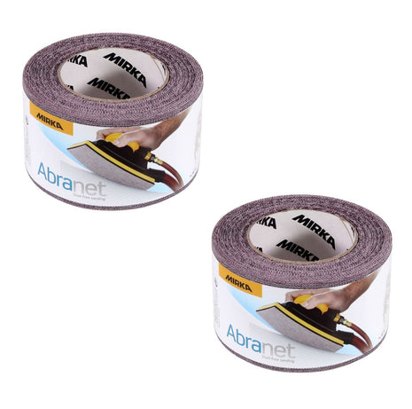 Mirka ABRANET 2x rollo de papel de lija 75mm x 10m P120 rollo de lija Velcro (2x 545BI001123R)