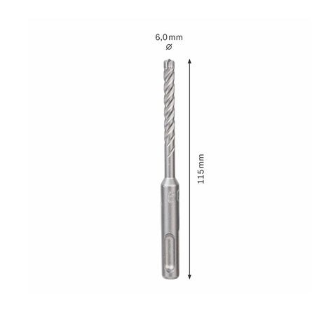 Bosch SDS-plus 7X Foret en carbure 6x50x115mm, certifié PGM (2608576116)