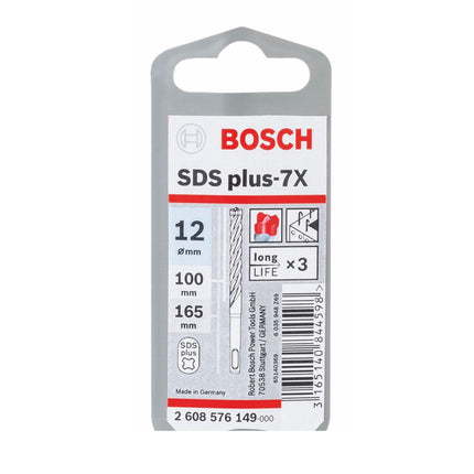 Taladro percutor Bosch SDS-plus 7X brocas 12x100x165mm carburo (2608576149) certificado PGM