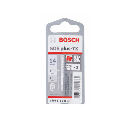Bosch Broca para martillo perforador SDS-plus 7X / 14x100x165 mm / Carburo ( 2608576158 )