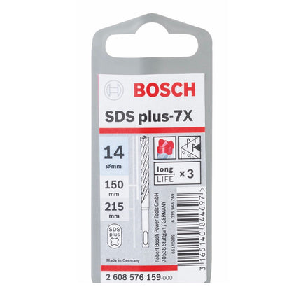 Taladro percutor Bosch SDS-plus 7X brocas 14x150x215mm carburo (2608576159) certificado PGM