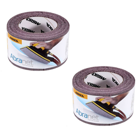 Mirka ABRANET 2x rollo de papel de lija 75mm x 10m P180 rollo de lija Velcro (2x 545BI001183R)