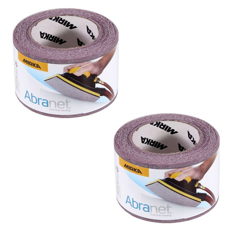 Mirka ABRANET 2x rollo de papel de lija 75mm x 10m P400 rollo de lija Velcro (2x 545BI001413R)