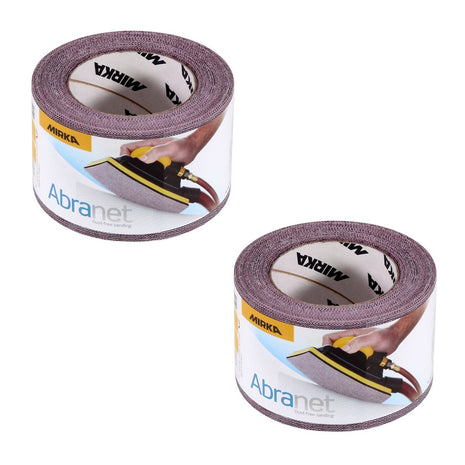 Mirka ABRANET 2x rollo de papel de lija 75mm x 10m P240 rollo de lija Velcro (2x 545BI001253R)