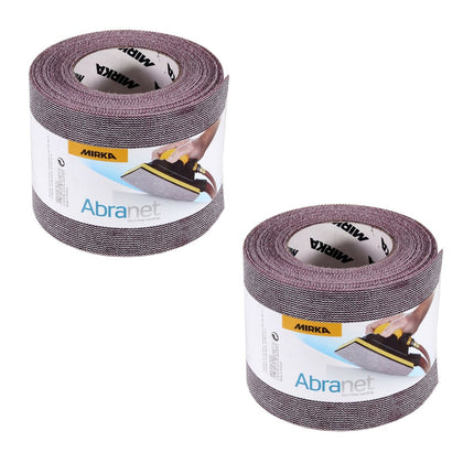 Mirka ABRANET 2x rouleau de papier de verre 115mm x 10m P80 rouleau de ponçage Velcro (2x 545BY001803R)