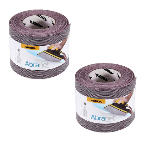 Mirka ABRANET 2x rollo de papel de lija 115mm x 10m P80 rollo de lija Velcro (2x 545BY001803R)