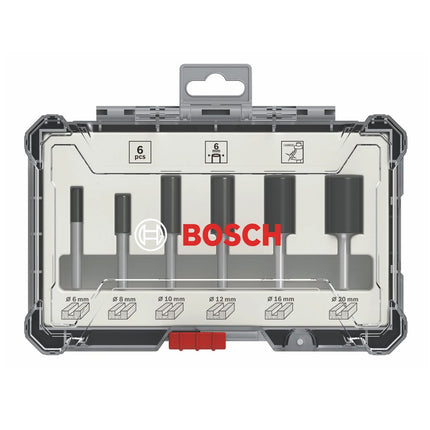 Bosch Set de fresas rectas / 6 unidades / vástago de inserción 6 mm ( 2607017465 )