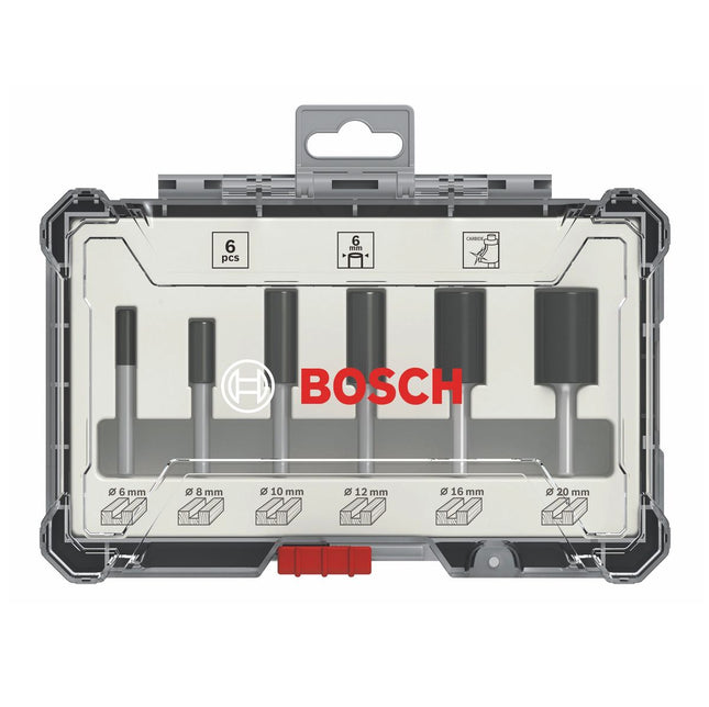 Bosch Set de fresas rectas / 6 unidades / vástago de inserción 6 mm ( 2607017465 )