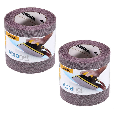 Mirka ABRANET 2x rollo de papel de lija 115mm x 10m P180 rollo de lija Velcro (2x 545BY001183R)