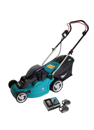 Cortacésped a batería Makita DLM 380 RT2 36V (2x18V) + 2x batería 5.0Ah + cargador