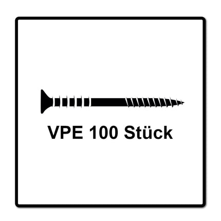 Tornillo de ajuste SPAX 6,0x60 mm 100 piezas (161010600603) rosca de ajuste con ranuras de retención cabeza plana T-STAR Plus 4Cut WIROX
