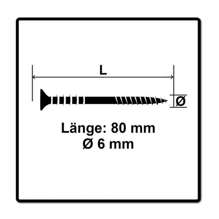 SPAX Vis de réglage 6.0x80 mm 100 pièces ( 161010600803 ) Filet de réglage avec rainures de maintien tête plate T-STAR Plus 4Cut WIROX