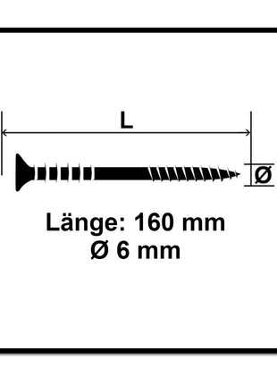 SPAX Justierschraube 6,0x160 mm 100 Stück ( 161010601605 ) Justiergewinde mit Halterillen Flachkopf T-STAR Plus 4Cut WIROX