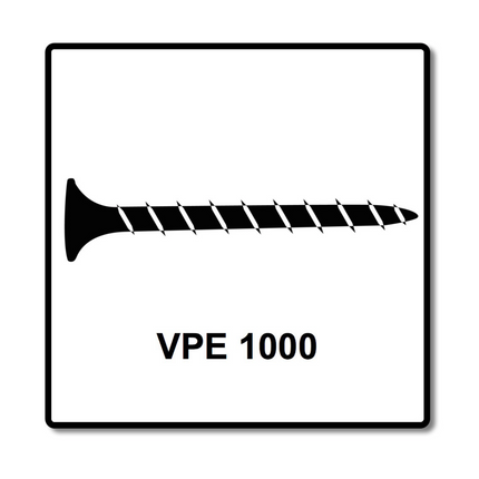 SPAX GIX-B Viti per cartongesso 3,9x35mm, 1000 pz. ( 1891170390356 ) - Filettattura totale, testa a tromba, incavo trasversale H2