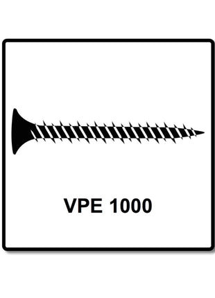 SPAX GIX-C Vis pour cloison sèche - Pour plaques de plâtre  3,9 x 45 mm - Filetage total - Tête de fraisage aiguë - Cruciforme H2 - Pointe d'aiguille - Magazinée - Phosphaté - 1000 pcs. (1791170390456)