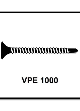 SPAX GIX-D Vis pour cloison sèche 3,5 x 35 mm - Filetage total, Tête trompette, Cruciforme H2, Pointe de perçage, Magazinée, Phosphatée,1000 pcs. (1991170350356 )