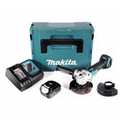 Amoladora angular a batería Makita DGA 504 RF1J 18 V 125 mm sin escobillas + 1x batería 3.0Ah + cargador + funda protectora + Makpac