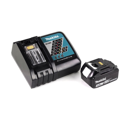 Amoladora angular a batería Makita DGA 504 RF1J 18 V 125 mm sin escobillas + 1x batería 3.0Ah + cargador + funda protectora + Makpac