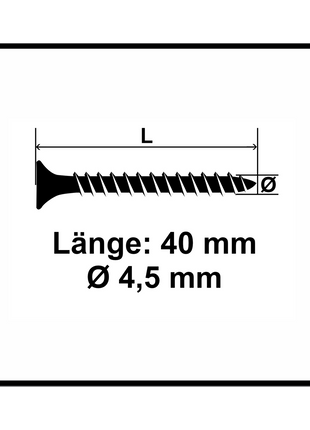 Vis pour panneaux d'aggloméré Fischer Power-Fast II FPF II 4,5x40 mm 500 pièces (670261) tête fraisée avec filetage complet Torx, galvanisées, passivée bleue