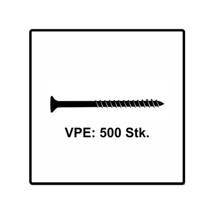 Fischer Power-Fast II FPF II Chipboard Screw 4.5x45mm, Countersunk head, Torx, Partial thread, Blue zinc plated, 500pcs. (670271)