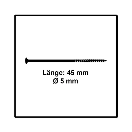 Fischer Power-Fast II FPF II Chipboard screw 5.0x45mm 500 pcs. Countersunk head with Torx drive, partial thread, galvanised, blue passivated (670375)
