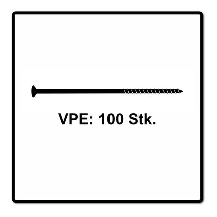 Fischer Power-Fast II FPF II tornillos para aglomerado 5,0x80 mm 100 piezas (670382) cabeza avellanada con rosca parcial Torx, galvanizado, pasivado azul