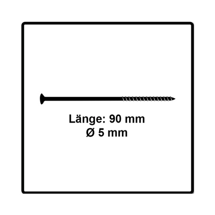 Fischer Power-Fast II FPF II tornillo para aglomerado 5,0x90 mm 100 piezas (670384) cabeza avellanada con rosca parcial Torx, galvanizado, pasivado azul
