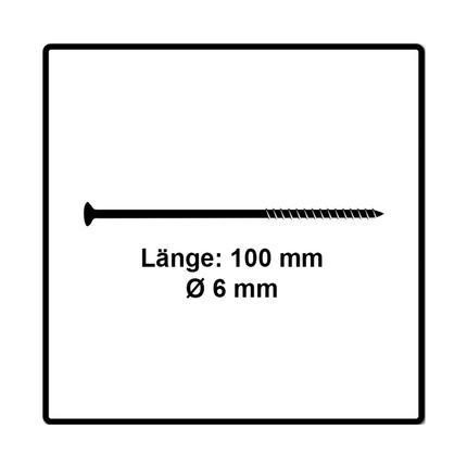 Fischer Power-Fast II FPF II tornillo para aglomerado 6,0x100 mm 25 piezas (670458) cabeza avellanada con rosca parcial Torx, galvanizado, pasivado azul