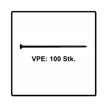 Fischer Power-Fast II FPF II Chipboard Screw 6.0x140mm, Countersunk head, Inner Star Torx, Partial Thread, Zinc plated, Blue passivated -100pcs. (670462)