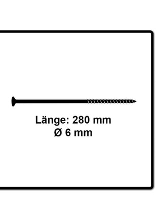 Fischer Power-Fast II FPF II tornillo para aglomerado 6,0x280 mm 25 piezas (670472) cabeza avellanada con rosca parcial Torx, galvanizado, pasivado azul