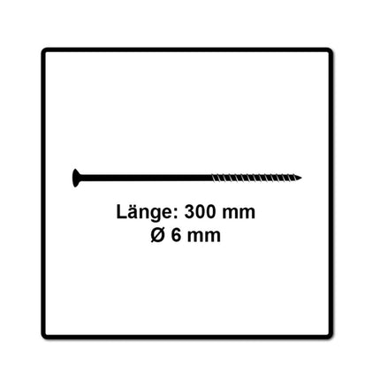 Fischer Power-Fast II FPF II Viti per pannelli 6,0x300 mm - 25 pz. ( 670474 ) Testa svasata con filettatura parziale Torx elettrolitica, blu passivata