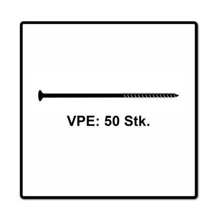 Fischer Power-Fast II FPF II tornillo para aglomerado 6,0x300 mm 50 piezas (670475) cabeza avellanada con rosca parcial Torx, galvanizado, pasivado azul