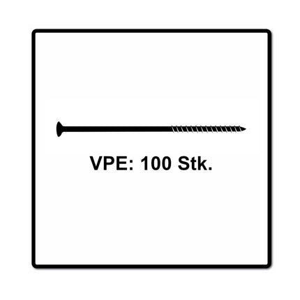 Fischer Power-Fast II FPF II tornillo para aglomerado 6,0x50 mm 100 piezas (670478) cabeza avellanada con rosca parcial Torx, galvanizado, pasivado azul