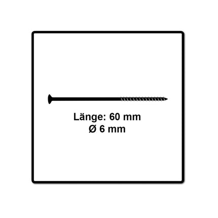 Fischer Power-Fast II FPF II tornillos para aglomerado 6,0x60 mm 100 piezas (670481) cabeza avellanada con rosca parcial Torx, galvanizado, pasivado azul