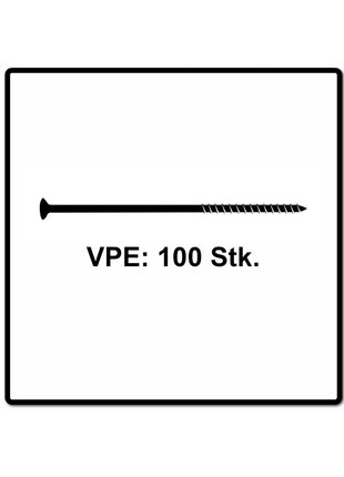 Fischer Power-Fast II FPF II Spanplattenschraube 6,0x60 mm 100 Stück ( 670481 ) Senkkopf mit Torx Teilgewinde galvanisch verzinkt, blau passiviert