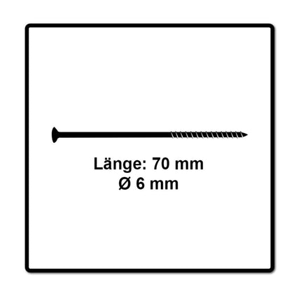 Fischer Power-Fast II FPF II tornillo para aglomerado 6,0x70 mm 100 piezas (670483) cabeza avellanada con rosca parcial Torx, galvanizado, pasivado azul