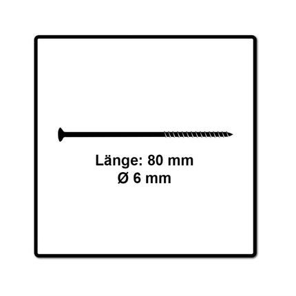 Fischer Vis pour panneaux de particules Power-Fast II FPF II 6.0x80 mm - 100 pièces (670485) tête fraisée + Filetage partiel Torx, galvanisée, passivée bleue