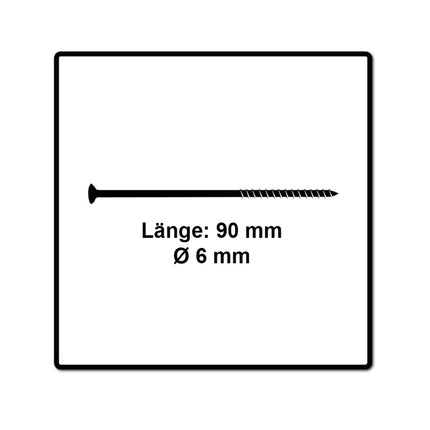 Fischer Power-Fast II FPF II tornillos para aglomerado 6,0x90 mm 200 piezas (670647) cabeza avellanada con rosca parcial Torx, galvanizado, pasivado azul