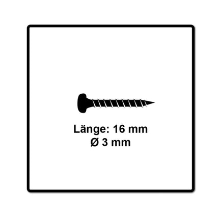 Fischer Power-Fast II FPF II tornillos para aglomerado 3,0x16 mm 200 piezas (670057) Cabeza alomada con rosca parcial Torx galvanizado, pasivado azul