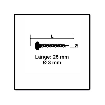 Fischer Power-Fast II FPF II tornillos para aglomerado 3,0x25 mm 200 piezas (670059) Cabeza alomada con rosca parcial Torx galvanizado, pasivado azul