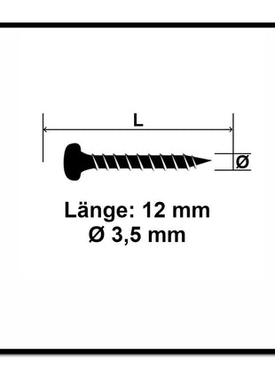 Fischer Power-Fast II FPF II tornillo para aglomerado 3,5x12 mm 200 piezas (670097) Cabeza plana con rosca completa Torx galvanizado, pasivado azul