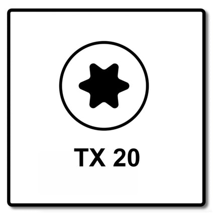 Fischer Power-Fast II FPF II tornillos para aglomerado 3,5x25 mm 200 piezas (670101) Cabeza plana con rosca completa Torx galvanizado, pasivado azul