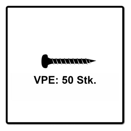 Fischer Power-Fast II FPF II tornillo para aglomerado 3,5x35 mm 200 piezas (670103) Cabeza plana con rosca completa Torx galvanizado, pasivado azul