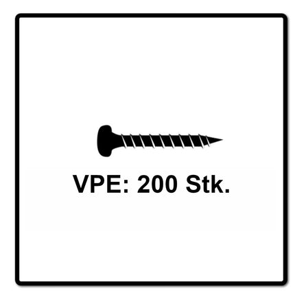 Fischer Power-Fast II FPF II Chipboard Screw 4.0x25mm, Pan head, Torx, Ful threaded, Blue zinc plated, 200pcs. (670236)