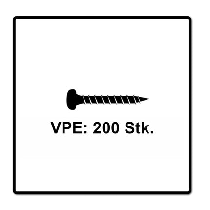 Fischer Power-Fast II FPF II Chipboard Screw 4.0x30mm, Pan head, Torx, Full threaded, Blue zinc plated, 200pcs. (670237)