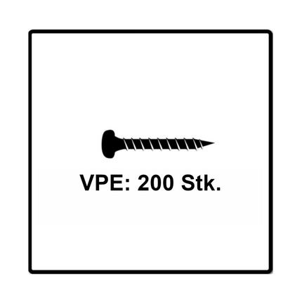 Fischer Power-Fast II FPF II Chipboard Screw 4.5x50mm, Pan head, Torx, Full threaded, Blue zinc plated, 200pcs. (670636)