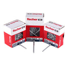 Fischer Power-Fast II FPF II tornillos para aglomerado 4,5x50 mm 300 piezas (670333) Cabeza plana con rosca completa Torx galvanizado, pasivado azul