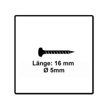 Fischer Power-Fast II FPF II Chipboard screw 5.0x16mm 200 pcs. Pan Head, Torx drive,  full thread, blue zinc galvanized (670434)